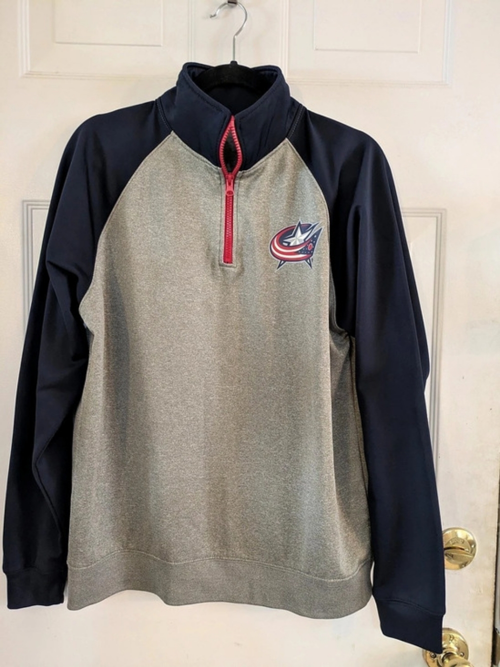 Columbus Blue Jackets Gray & Blue Quarter-Zip Pullover